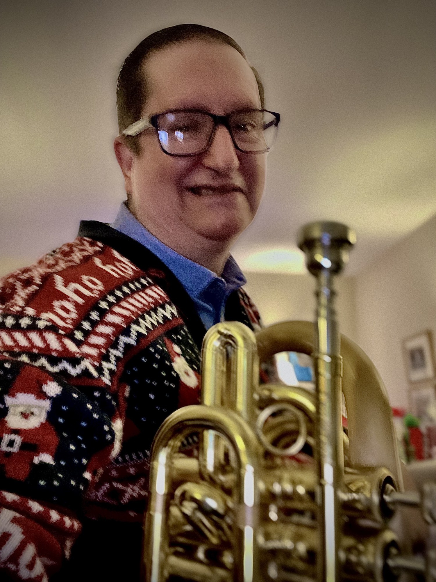 James Larken Smith with trumpet